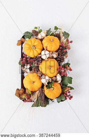 Autumn, Fall Thanksgiving Table Decoration, Handmade Centrepiece. Festive Family Dinner Decore. Top 