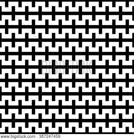 Seamless Surface Pattern Design With Ethnic Embroidery Ornament. Repeated Black Zipper Lines Wallpap