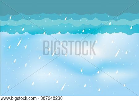 Heavy Rain In Dark Sky, Rainy Season, Clouds And Storm, Weather Nature Background, Flood Natural Dis