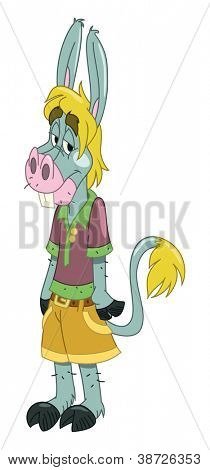 Cartoon stile illustrazione di un donkey-boy