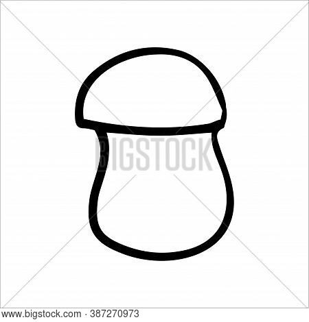 Vector Hand Drawn Doodle Mushroom Icon. Doodle Style Graphic Elements