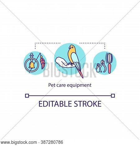 Pet Care Equipment Concept Icon. Playing And Comfort Products. Pet Accessories. Animal Shop And Serv