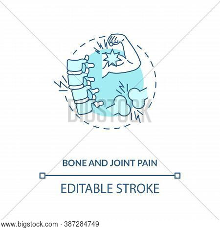 Bone And Joint Pain Concept Icon. Vitamin Shortages Symptom Idea Thin Line Illustration. Anti-inflam