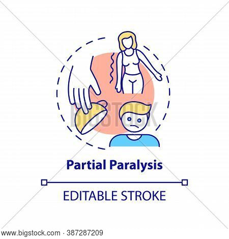 Partial Paralysis Concept Icon. Patient With Paresis. Problem After Stroke. Neurological Issue. Brai