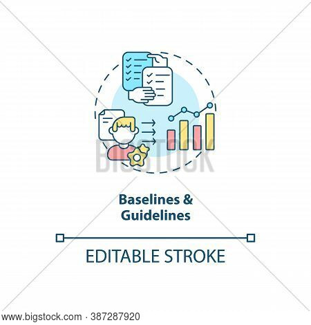 Baselines And Guidelines Concept Icon. Software Structure Idea Thin Line Illustration. Project Manag