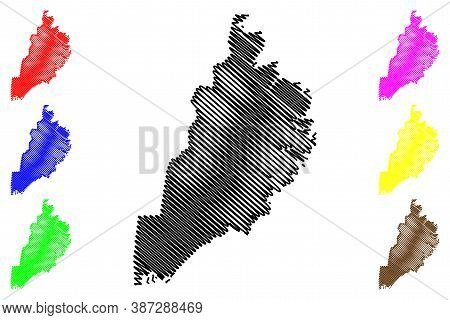 Eastern Region (iceland Island, Regions Of Iceland) Map Vector Illustration, Scribble Sketch Austurl