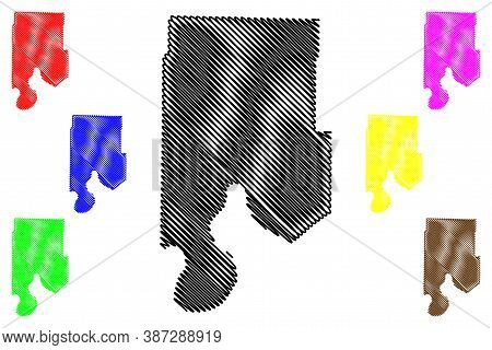 Vanderburgh County, Indiana (u.s. County, United States Of America, Usa, U.s., Us) Map Vector Illust