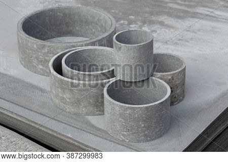 Asbestos Cement Pipe For Drain With Different Diameters In Construction Site