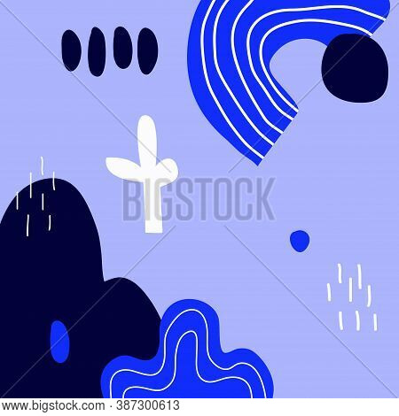 Abstract Background.hand Drawn Various Shapes And Doodle Objects.simple Modern Trendy Vector Illustr