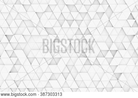 Random Shifted White Triangle Geometrical Pattern Background With Soft Shadows, Minimal Background T
