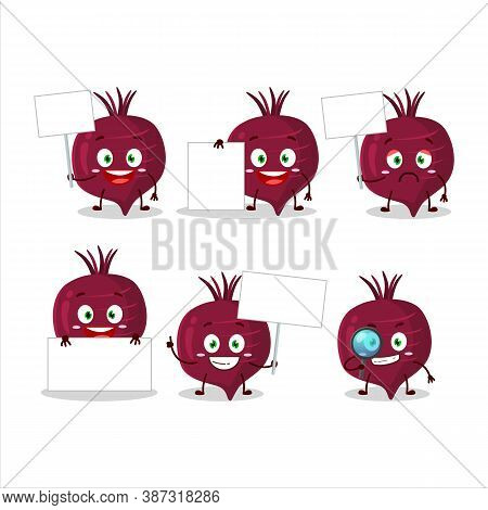 Beet Root Cartoon Character Bring Information Board