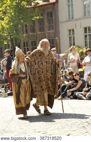 Bruges (brugge), Belgium. 5 May 2016. Procession Of The Holy Blood.