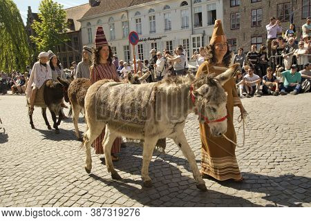 Bruges (brugge), Belgium. 5 May 2016. Procession Of The Holy Blood.