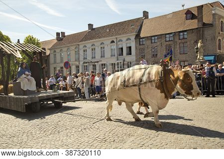 Bruges (brugge), Belgium. 5 May 2016. Procession Of The Holy Blood.