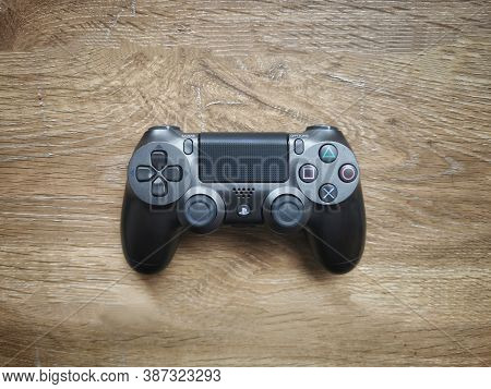 SÃo Paulo, Brazil - September 09, 2020: Video Games Playstation Grey Gaming Controller Isolated On W