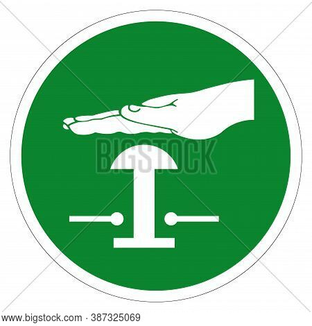 Emergency Stop Push Button Symbol Sign, Vector Illustration, Isolate On White Background Label .eps1