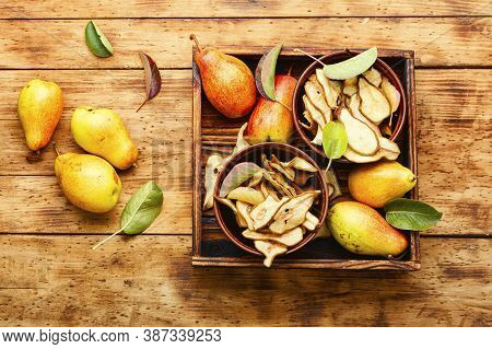 Homemade Slices Of Dried Pears
