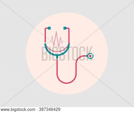 Flat Design Colorful Statoscope Medical Equipment Vector Eps