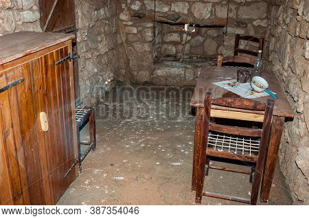 Kgalagadi Transfrontier Park, South Africa - June 05, 2012: Inside Of The Historic Settler Home At A