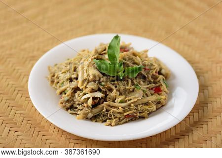 Northern Thai Food (yum Nor Mai), Spicy Bamboo Shoot Salad With Crab Paste, Local Thai Food