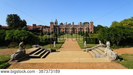 Aylsham, Norfolk, England - September  21, 2020:  The Gardens Of Blickling Hall Norfolk On A Sunny D