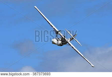 Ickwell, Bedfordshire, England - September 06, 2020: Vintage  Pby-5a Catalina 
