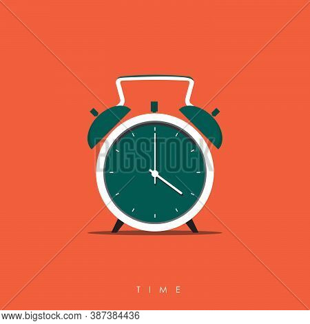 Flat Design Premium Alarm Clock  Vector Eps