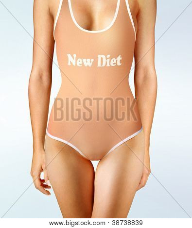 woman in underwear with perfect shape, diet oneself