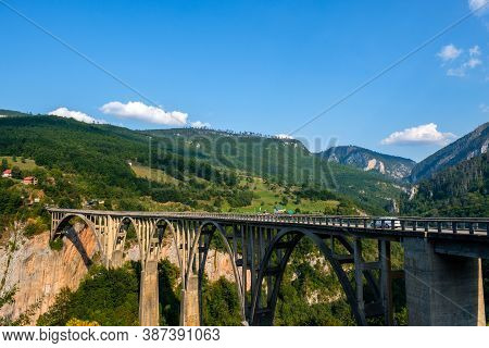 Durdevica Tara Arc Bridge In The Mountains, Montenegro