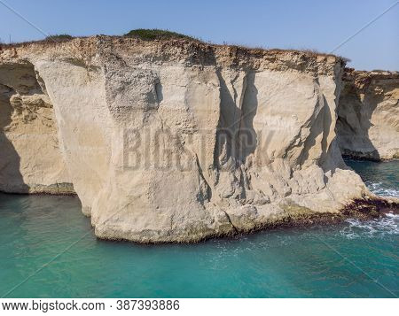 The Coastline With Cliffs And Caves At The Plemmirio, Syracuse