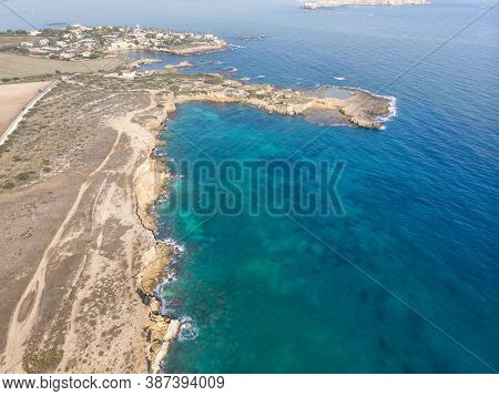 The Coastline With Cliffs And Caves At The Plemmirio, Syracuse