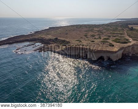 The Coastline With Cliffs And Caves At The Plemmirio, Syracuse