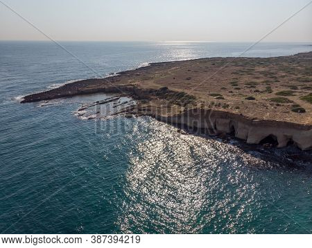 The Coastline With Cliffs And Caves At The Plemmirio, Syracuse
