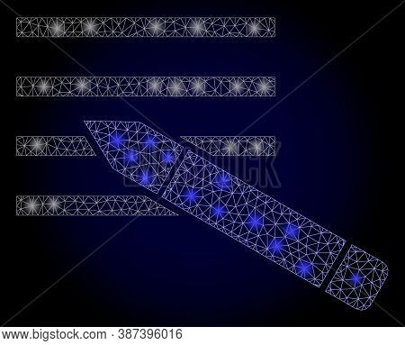 Glowing Mesh Polygonal Edit Text With Glowing Spots. Illuminated Vector Constellation Created From E