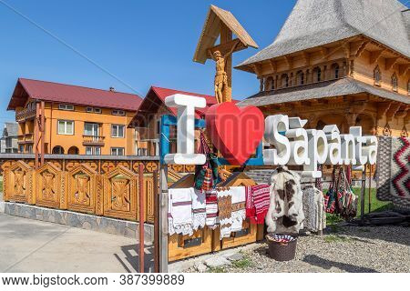 Sapanta, Maramures, Romania - September 18, 2020: I Love Sapanta, The Symbols Of The Village Made Fa