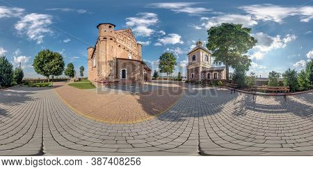 Full Seamless Spherical Hdri Panorama 360 Degrees Angle View Near Entrance Of Old Orthodox Defense C