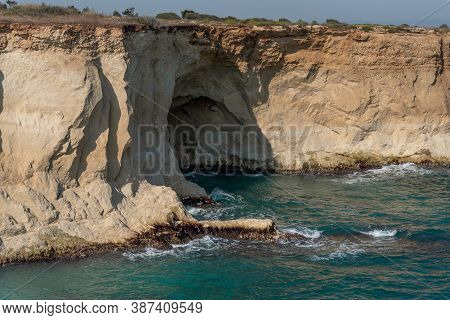The Coastline With Cliffs And Caves At The Plemmirio, Syracuse