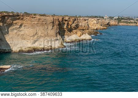 The Coastline With Cliffs And Caves At The Plemmirio, Syracuse