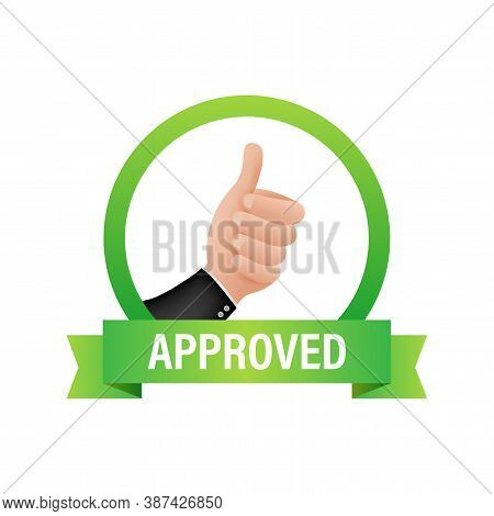 Approved Medal. Round Stamp For Approved And Tested Product, Software And Services. Vector Stock Ill