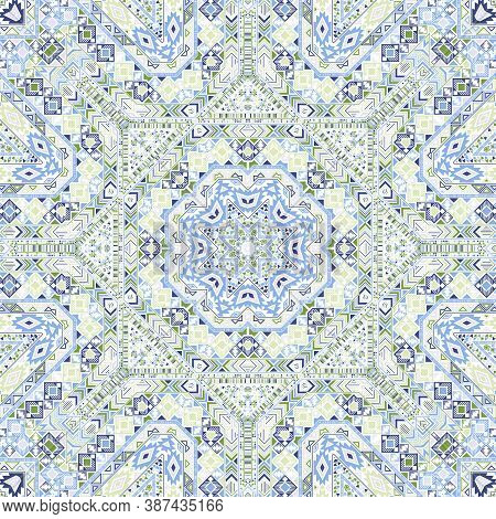 Hipster Seamless Pattern Of Simple Geometry Shapes Structure. Ethnic Arabian Motif. Batik Print. Sma