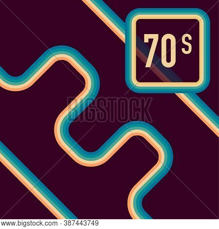 70s, 1970 Abstract Vector Stock Retro Lines Background. Vector Illustration.