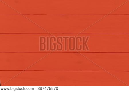 Daylight. Wooden Planks In Retro Style. Colored Orange. Peach