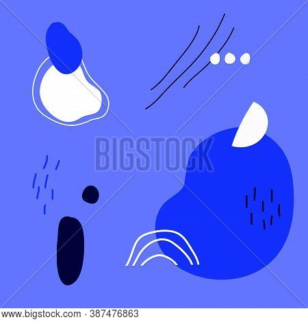Abstract Background.hand Drawn Various Shapes And Doodle Objects.simple Modern Trendy Vector Illustr