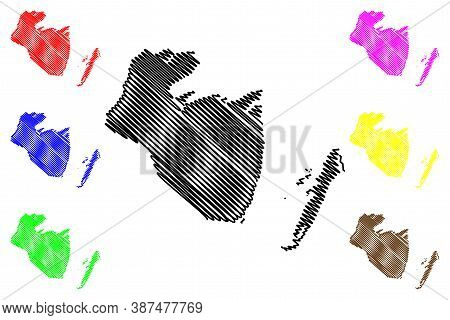 Corozal District (belize, Districts Of Belize) Map Vector Illustration, Scribble Sketch Corozal Map