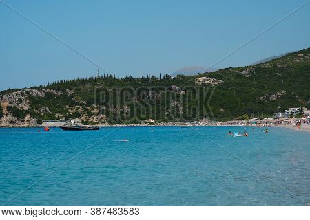 Himare, Albania. August 2020: The Beautiful Livadh Coast Of Southern Albania