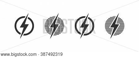 Charging Icons. Wireless Charging Icon Concept. Lightning Charging Simple Icons. Vector Illustration