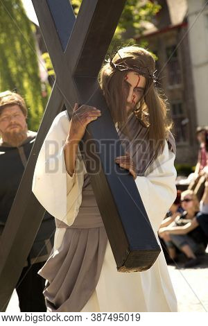 Bruges (brugge), Belgium. 5 May 2016. Procession Of The Holy Blood.