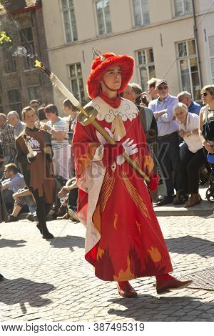 Bruges (brugge), Belgium. 5 May 2016. Procession Of The Holy Blood.