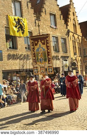 Bruges (brugge), Belgium. 5 May 2016. Procession Of The Holy Blood.