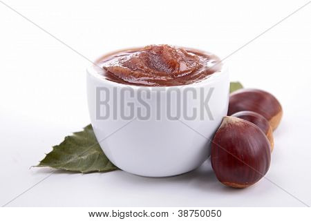 isolated bowl of chestnut spread